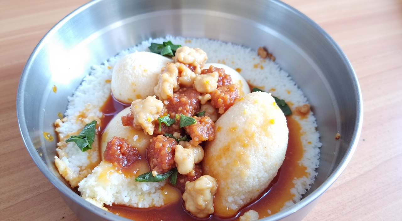 Idli with Sambar and Coconut Chutney