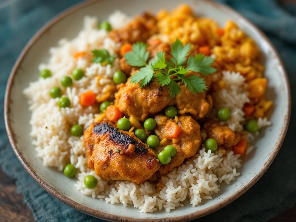Ria's Tiffin: Chicken Rice Box with Peas and Carrot